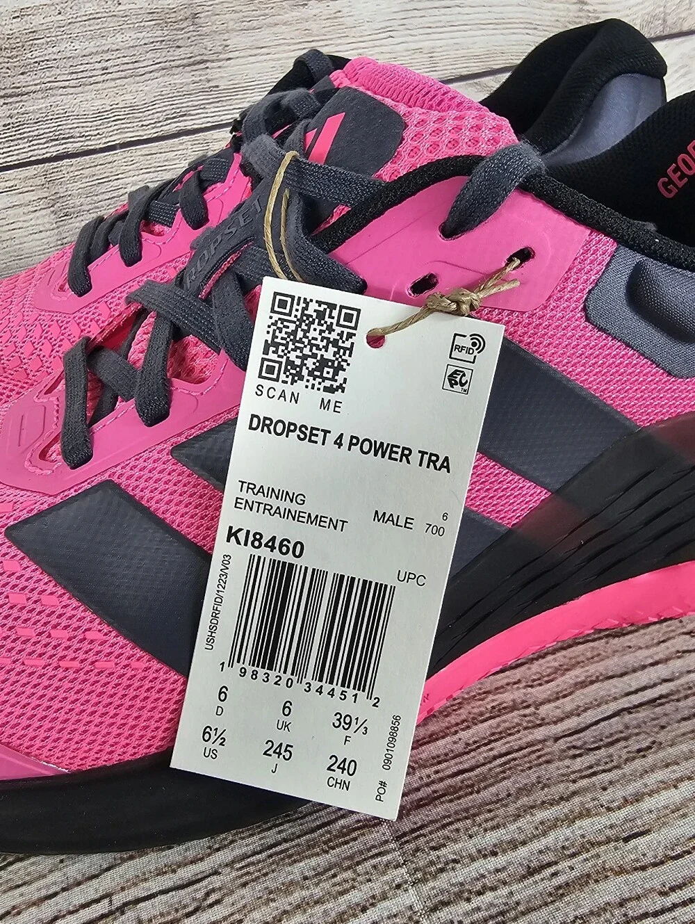 Adidas Dropset 4 Training Shoes Men Size 6.5 Lucid Pink Workout Gym NWOB